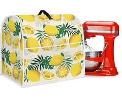 Stand Mixer Cover - Keukenmachinehoes Apparaatbeschermer - Keuken Organisatie - Met Opbergvak - 37 cm Hoog - Tropical Monstera