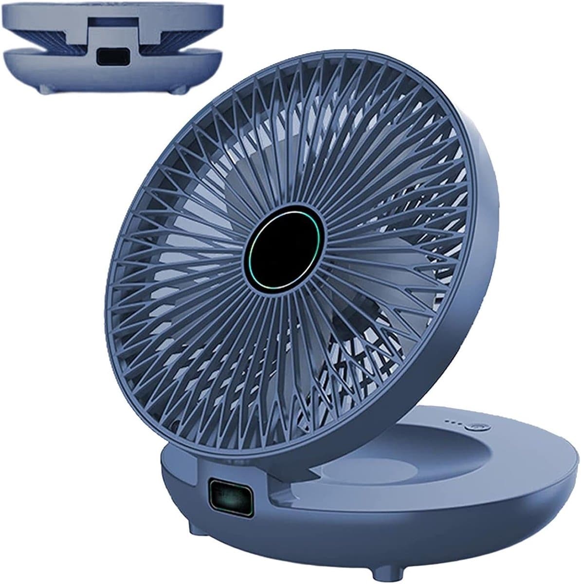 Wandventilator Bureauventilator - Opvouwbare Ventilator - Luchtcirculatie - Ultrastil Ontwerp - 19 x 20.5 x 22 cm - Blauw — afbeelding 1