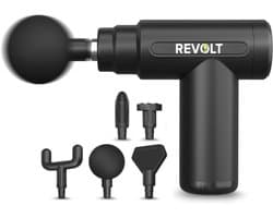 SnelShoppen - Mini Massage Gun - Massage Pistool voor Spierherstel - Inclusief 4 Opzetstukken en Adapter - 6 Snelheidsstanden - Professioneel Massage