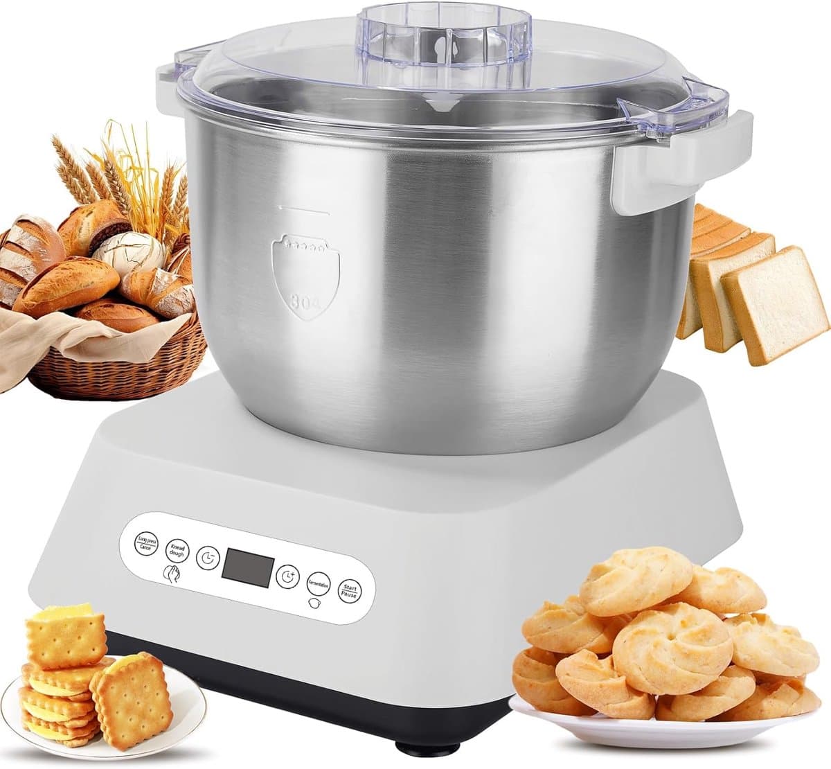 Deegmaker 7 liter - RVS - automatische fermentatiefunctie - ideaal voor thuisbakkers - ShopVlot — afbeelding 1