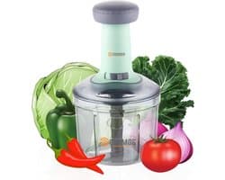 Foodchopper 900ml met 4 Rvs Messen voor Groente, Aardappelen, Ui en Salade