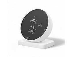 Draadloze thermostaat | Wifi touchscreen | Draadloos 433MHz ontvanger | Tuya Smart Life & spraak | Zwart/Wit