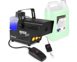 Rookmachine - BeamZ RAGE600LED met vlameffect en 5 liter rookvloeistof