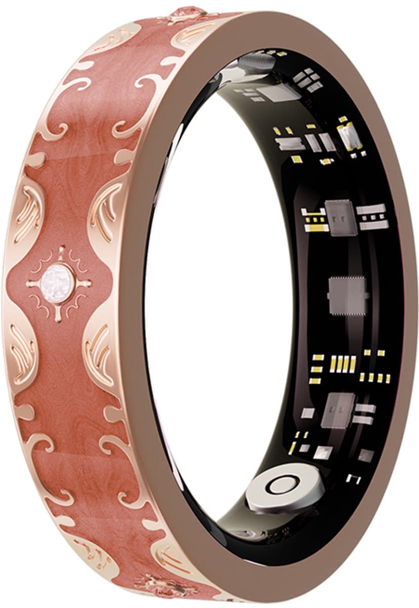 WizBay Premium Select® Bohemian Smart Ring - Coral Orange - Hartslag, Slaap en Zuurstofmeting - Activiteitstracker - Maat 8 — afbeelding 1