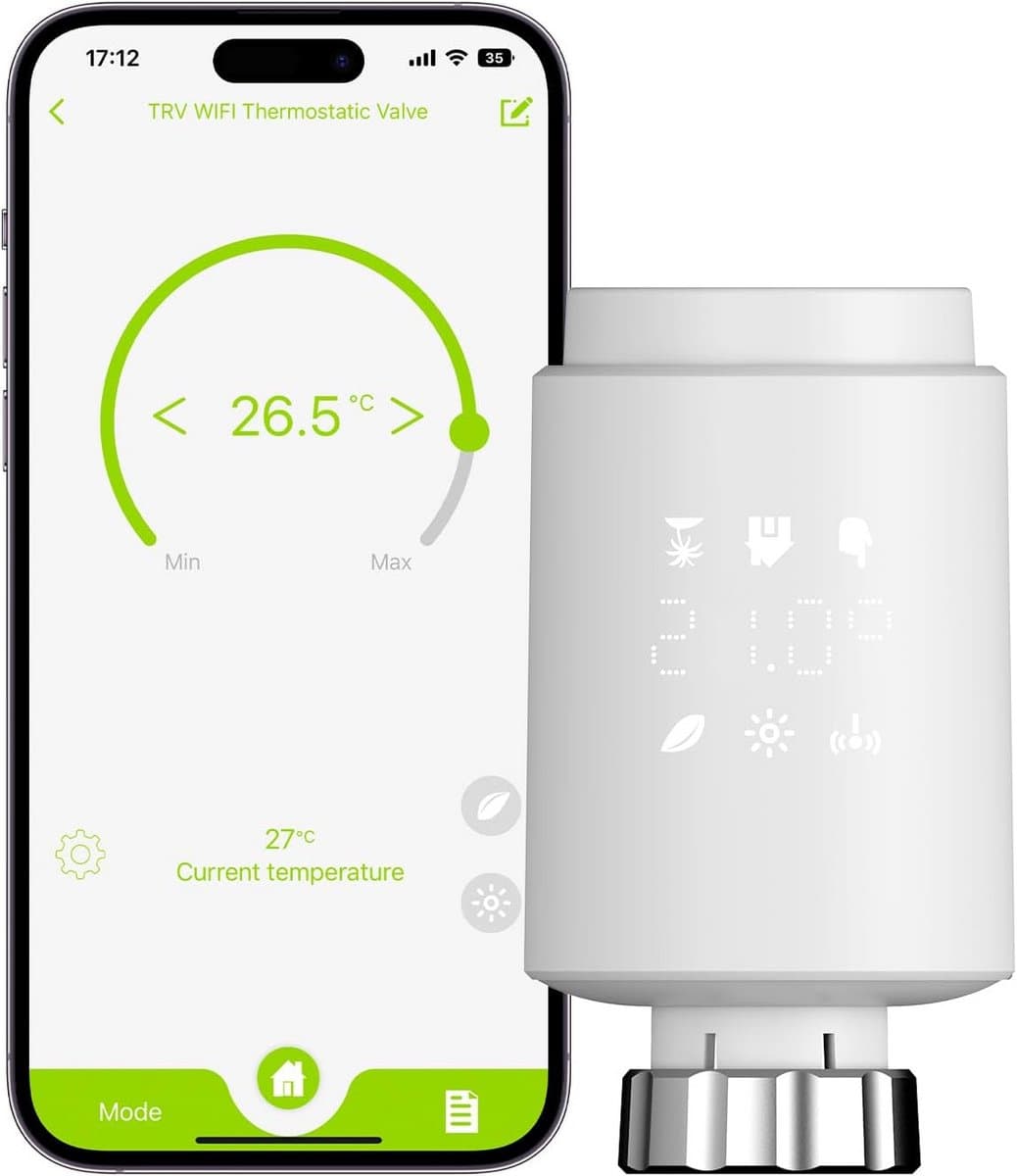 Slimme Radiator Thermostaat met Wifi - Digitale Temperatuurregeling via App & Spraakbesturing — afbeelding 1