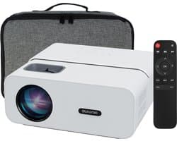Auronic Beamer 10.000 Lumen - WiFi Projector - 1080P Full HD Streamen vanaf je telefoon - Smart Mini Beamer - HDMI-kabel - Afstandsbediening - Wit