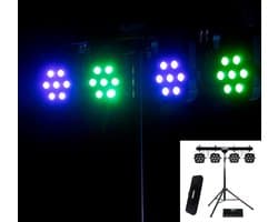 LED lichtset - incl. statief, koffer, tas en voetcontroller - Multikleur Ayra ComPar Kit 2