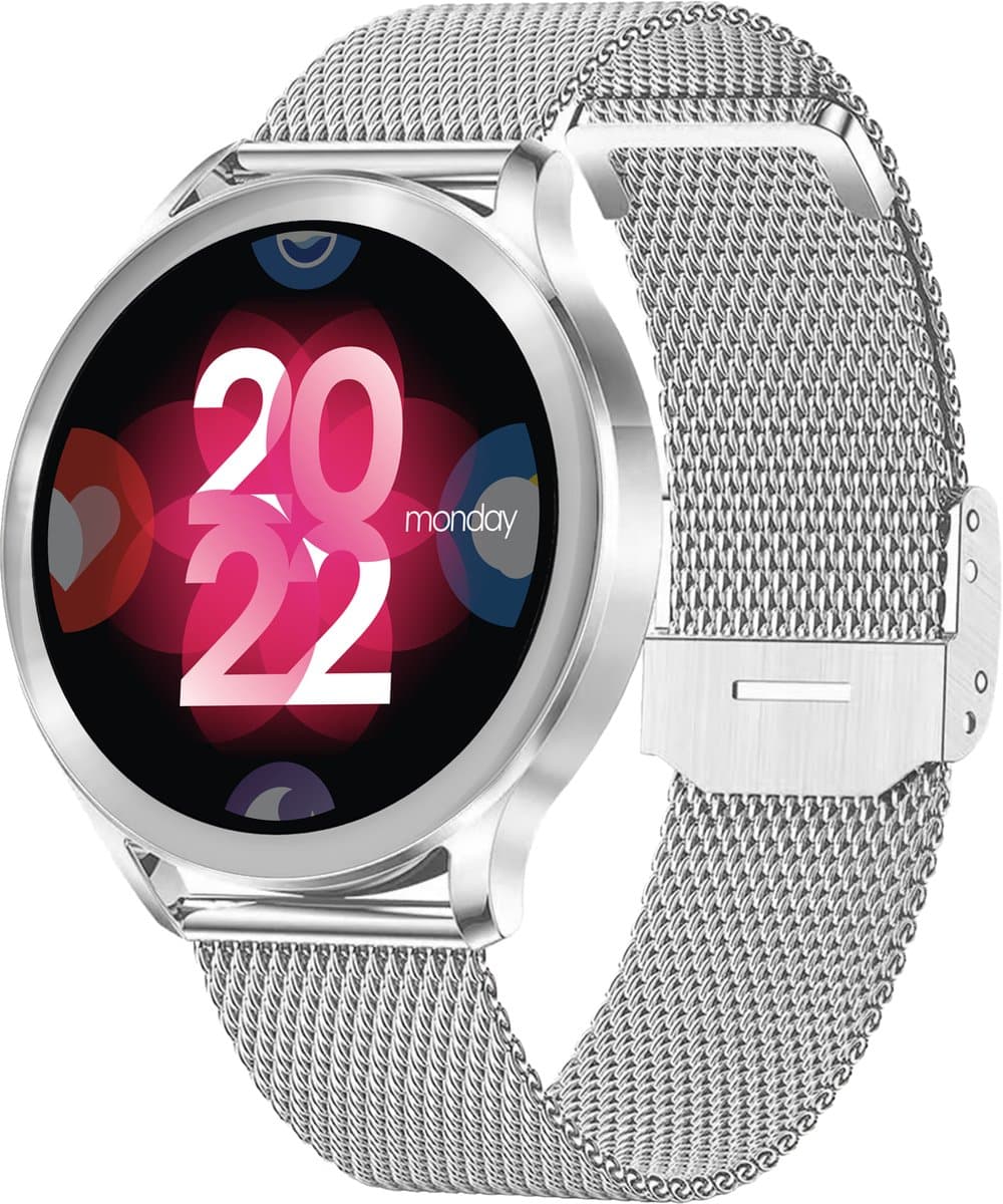 Xssive Smartwatch Dames & Heren - Smartwatch Geschikt voor Android & Apple - AMOLED Display - Bluetooth 5.3 - Hartslagmeter, Bloedzuurstofmeter & Slaaptracker - Inclusief 2 Bandjes (Milanese & Siliconen) — afbeelding 1