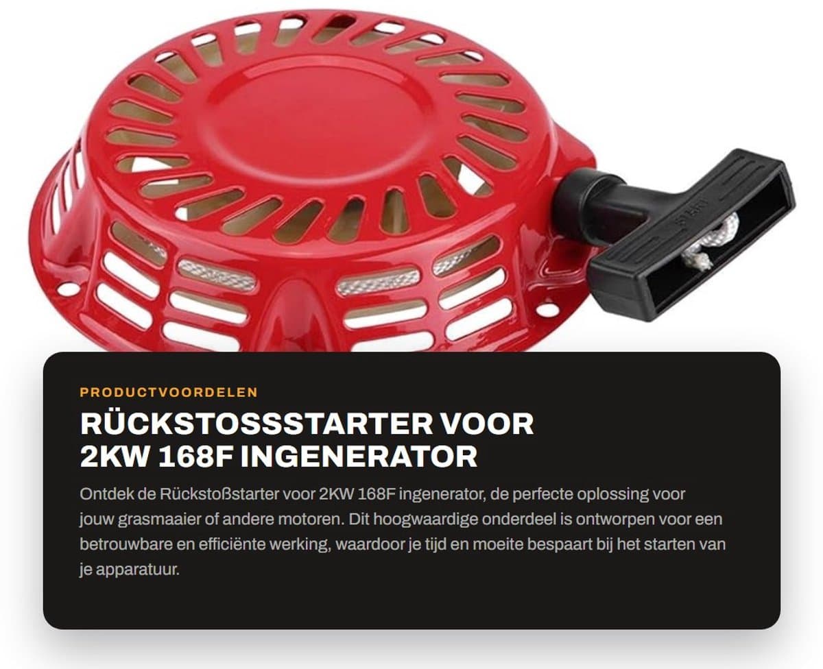 Dailygoods- Rückstoßstarter 2KW - Ingenerator - Pull Start Assembly - Rasenmaaier - Rückholfedern - Hoogwaardige kwaliteit — afbeelding 1