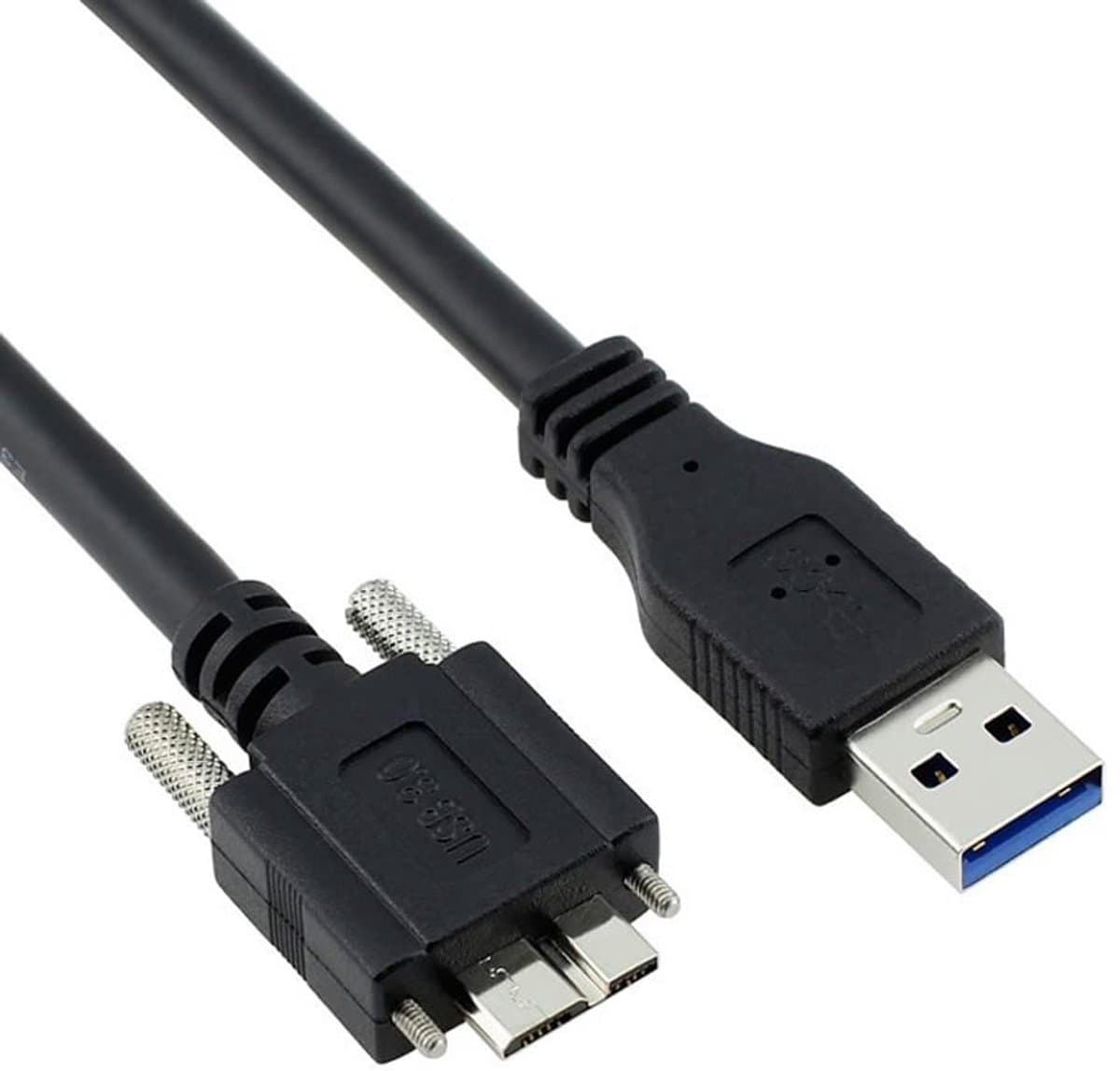 USB 3.0 Micro B Kabel met Schroefbevestiging voor Industriële Camera en Externe Harde Schijf (5m) — afbeelding 1