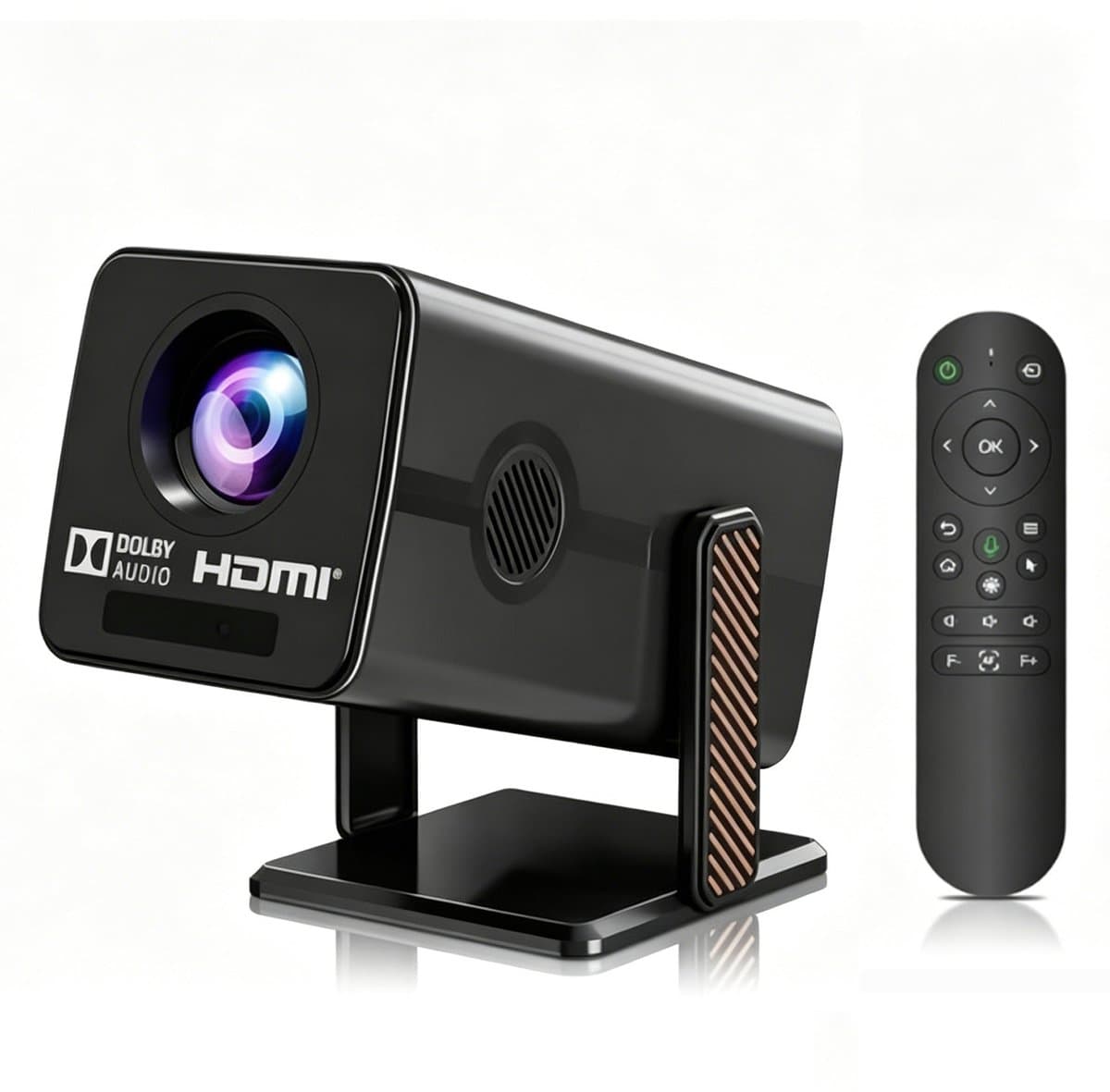 Xnano Mini beamer - Thuisbioscoop- Android 13 -smart projector - native Full HD 1080p - 4K ondersteuning - WiFi 6 - Bluetooth 5.2 - autofocus - auto keystone - Draagbaar en Draadloos met accu - Zwart — afbeelding 1