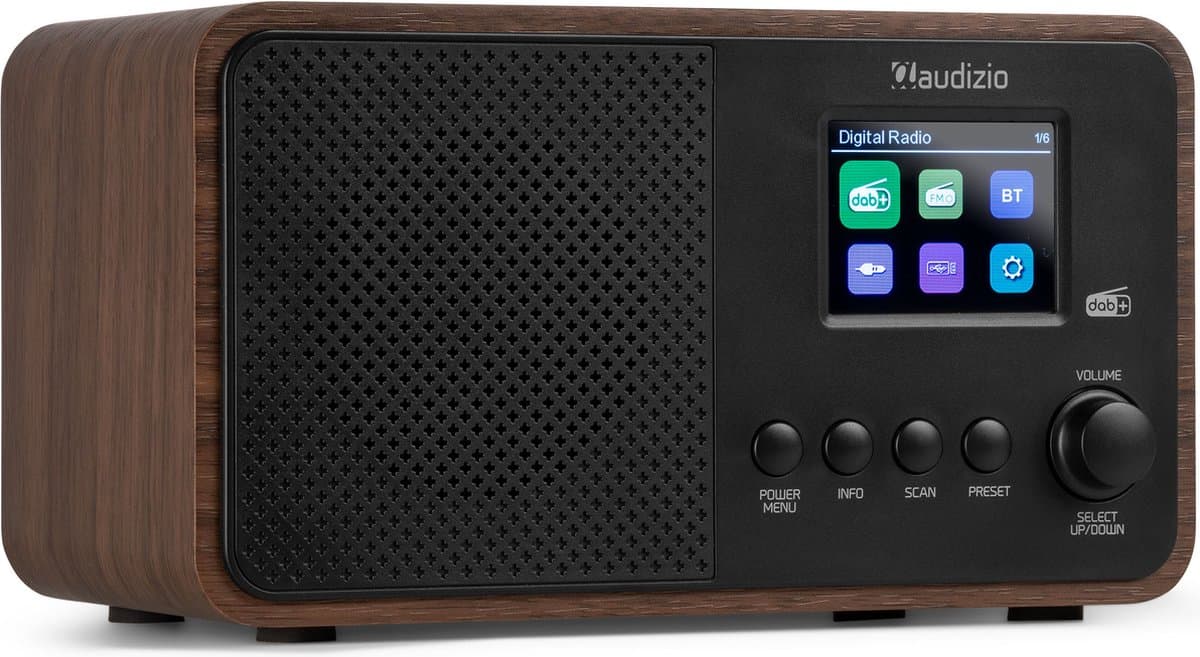 DAB radio - Audizio Avio DAB radio met Bluetooth - DAB+ - FM - USB - 20 voorkeurszender - Houtlook — afbeelding 1