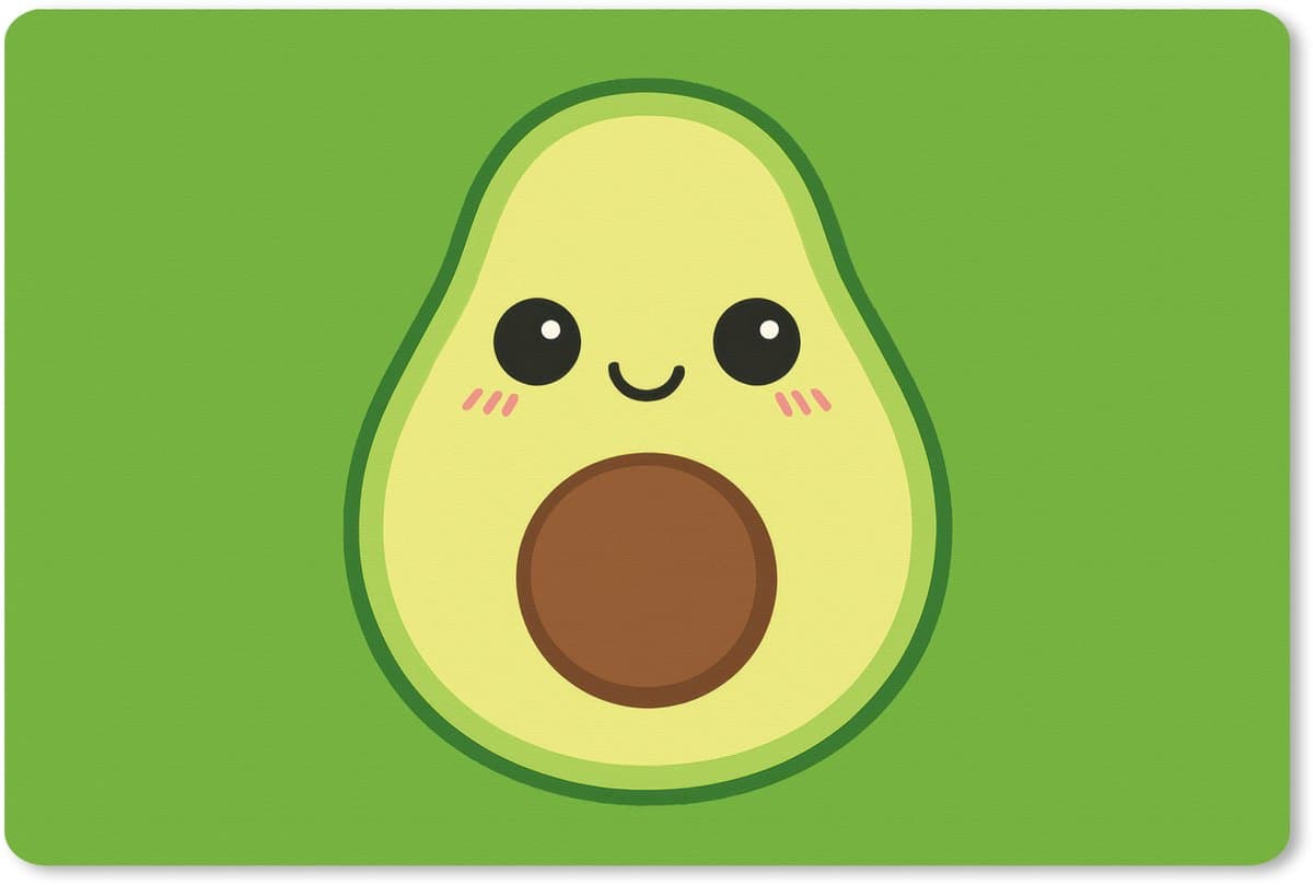 Muismat XXL 90x60 cm - Bureau onderlegger - Bureau mat Avocado - Groen - Speels - Bureaumat - Gaming mousepad xl - Bureaulegger groot - Computer deskmat — afbeelding 1