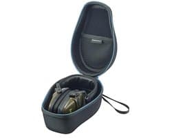 Earmuff Case voor Veilig Transport en Opberging van Oorkappen - Robuuste Beschermende Tas in Zwart-Blauw