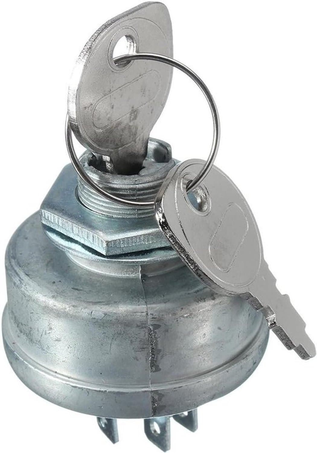 Contactslot voor grasmaaier - Sleutelstartschakelaar - Motor starten - 5-pinsaansluiting - 48.6 mm - Zilver — afbeelding 1
