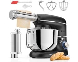 Fentic Keukenmachine - 2000W - Keukenrobot - Incl. Pastaroller en extra accessoires - 6,2L Mengkom - Foodprocessor - Pastamachine - Zwart