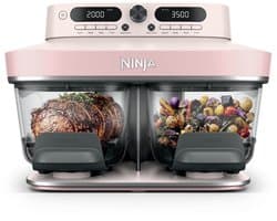 Ninja CRISPi DualZone Glazen Airfryer met 2 manden, 8 kookfuncties, Kook twee gerechten tegelijkertijd, PFAS-vrije glazen schalen, Inclusief deksels - Rosékwarts - DD102EUPK1