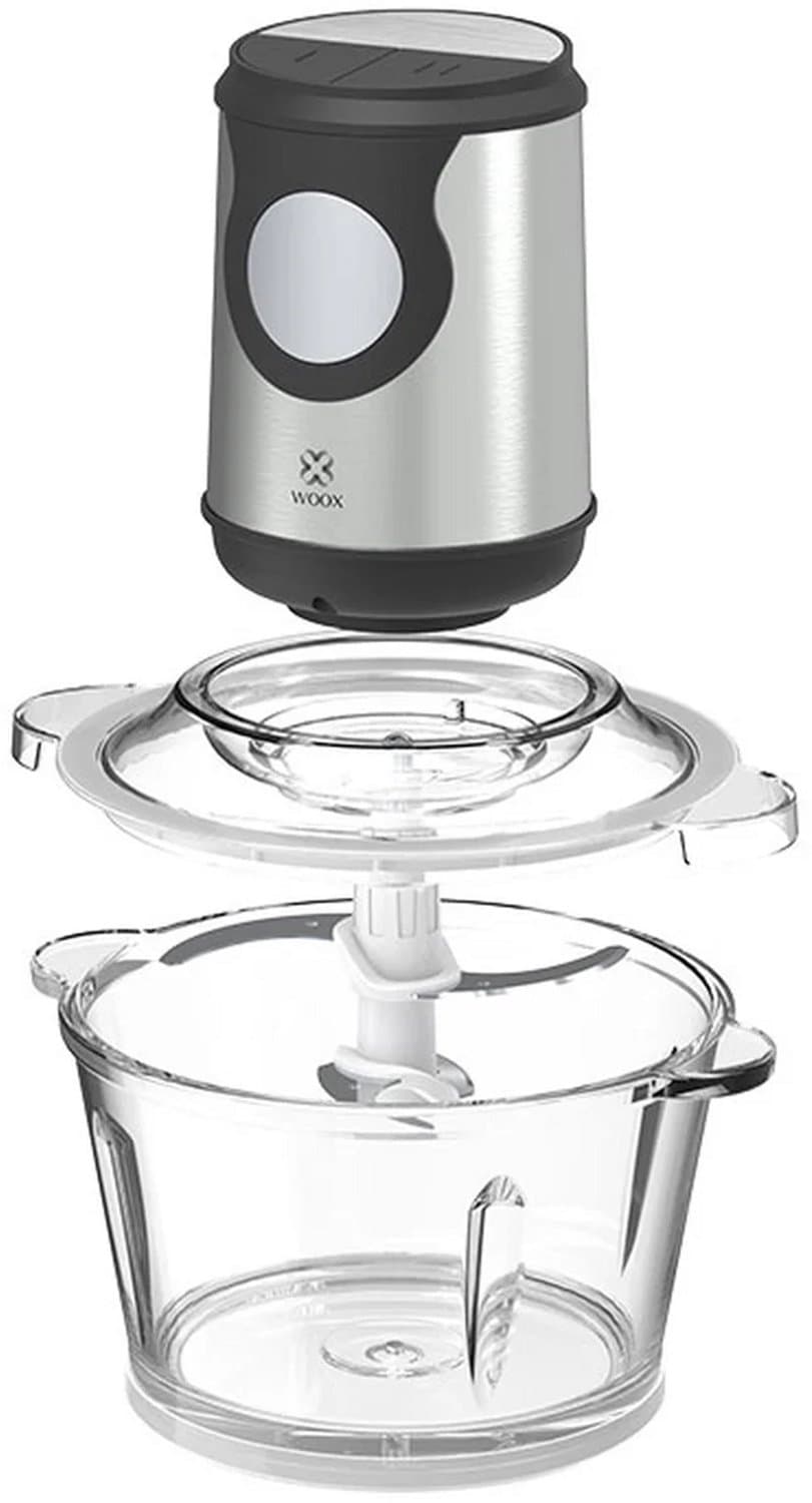 Elektrische Hakmolen 2 Liter – Glazen Kom – RVS Messen – Vleeshakker & Groentehakker – Voor Vlees, Groenten, Fruit en Babyvoeding — afbeelding 1