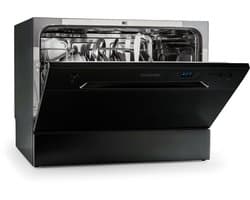 Klarstein Vaatwasser Amazonia 6 - Mini - Vrijstaand - Afwasmachine - 6 Programma's - 55 x 43,5 x 49,5 cm - Zwart - Tafelvaatwasser - 6 Maatgedekken 49 dB 50 cm 1380W - AquaStop Inbouw - glas - Dishwasher - Vaatwasmachine