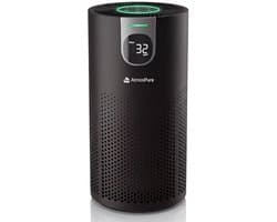 AtmosPure® CleanAir Luchtreiniger - Air Purifier met vervangbaar HEPA 13 + Koolstof filter - CADR 250 m³/h - Zwart - Voor 98 m² - Filtert pollen, huisstofmijtallergenen en fijnstof - 3 standen + stille slaapstand - Luchtkwaliteit Sensor