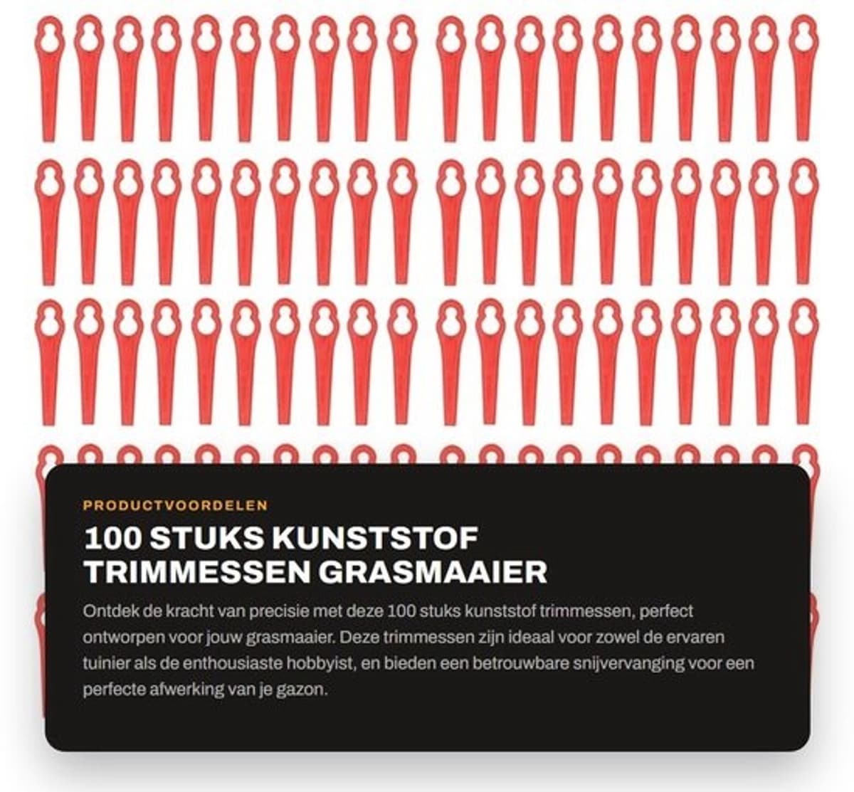 Dailygoods - Trimmessen 100 stuks - Kunststof - Waterdicht - Nauwkeurig trimmen - Lichtgewicht - Duurzaam en slijtvast - Maaimes — afbeelding 1