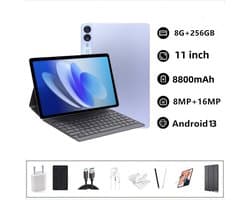 GT35pro – Tablet – 11 inch – 8GB RAM – 512GB Opslag – 2K Scherm – 8800mAh – 5G – Android 13 –Paars