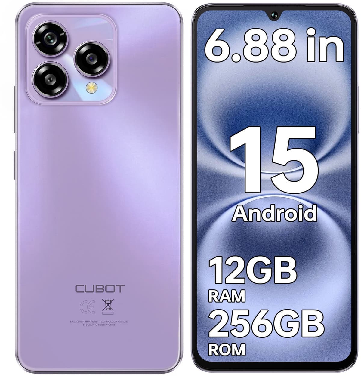 CUBOT A40 4G Smartphone 12GB RAM-256GB ROM-6,88" 120Hz HD 48MP-5100mAh-Android15 — afbeelding 1