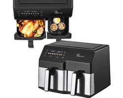 Heteluchtfriteuse 2 kamers 10L 2500W Airfryer Touch LED XXL