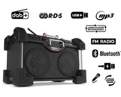 Perfectpro Bouwradio ROCKHART - DAB+ - Bluetooth - USB - Oplaadbaar - Lithium - RH4
