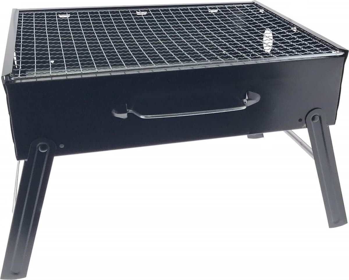 Benson Compacte barbecue met handvat - draagbaar - 35 x 27 x 20 cm - zwart — afbeelding 1