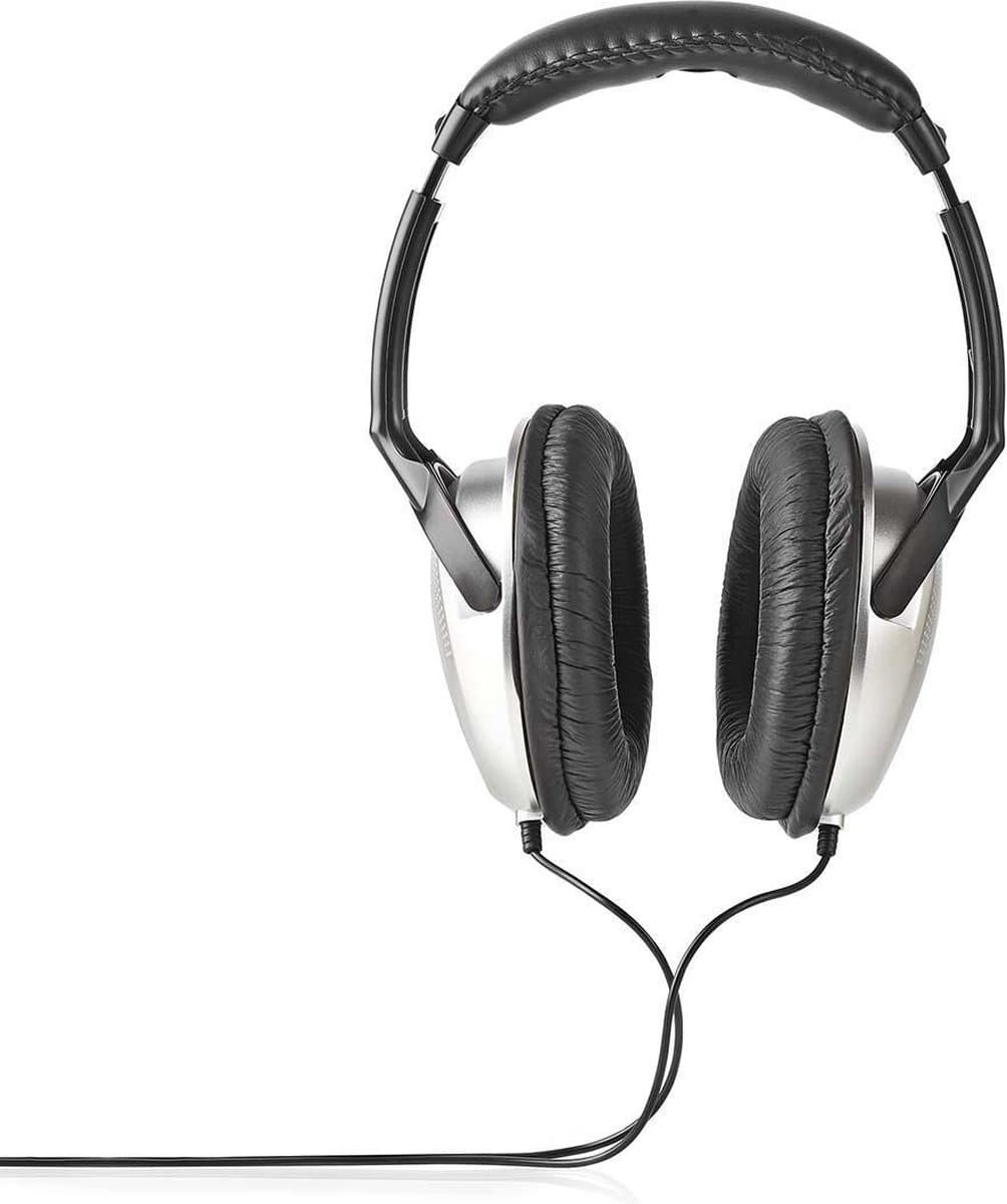 Nedis Bedrade Over-ear Koptelefoon - 3,5 mm - Kabellengte: 2.70 m - Volumebediening - Zilver / Zwart — afbeelding 1