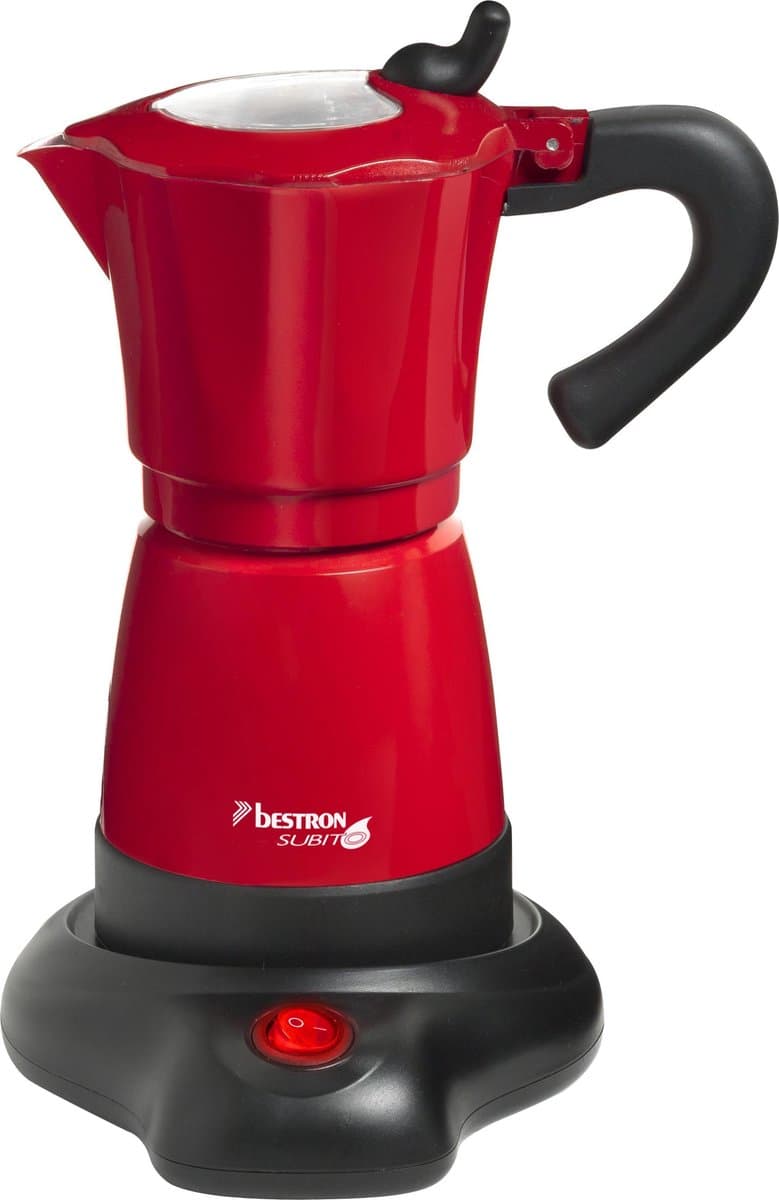 Bestron Percolator - AES480 - 300 mL - 6 kopjes - Aluminium behuizing - Rood - 5 jaar garantie — afbeelding 1
