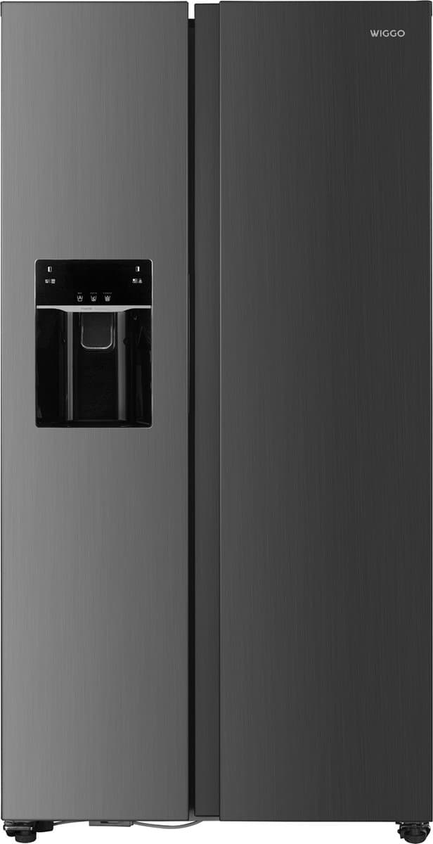 Wiggo WR-SBS18IME(X) - Amerikaanse Koelkast - No Frost - Water- en ijsdispenser - Met Display - Super Freeze - 513 Liter - 5 jaar garantie - Roestrvrijstaal — afbeelding 1