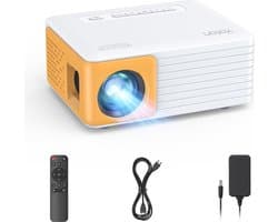 Synergy - Mini Beamer - Input tot Full HD 1080P - Projector - Mini Projector - HDMI - USB - Wit - Smartphone - Draagbaar - Ingebouwde speaker