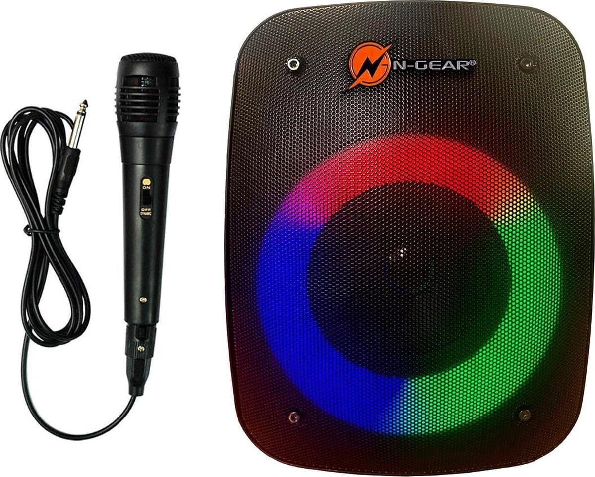 N-GEAR LGP 4 Studio - Draadloze Bluetooth Party Speaker - Karaoke Set - 1 Microfoon - Discoverlichting — afbeelding 1