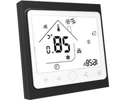 Slimme Thermostaat - Kamerthermostaat Verwarming Koeling - Comfort Thuis Creëren - 0.5 Graden Nauwkeurigheid - 2P 4P WIFI - Wit Zwart