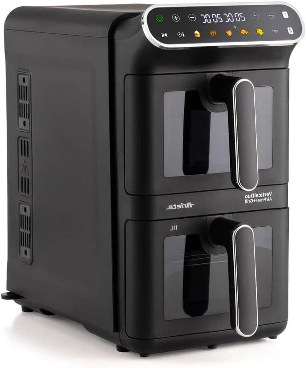 Verticale Dubbele Airfryer - Luchtfriteuse Torenmodel - Gelijk Koken - Ruimtebesparend Ontwerp - 11 Liter - Zwart — afbeelding 1