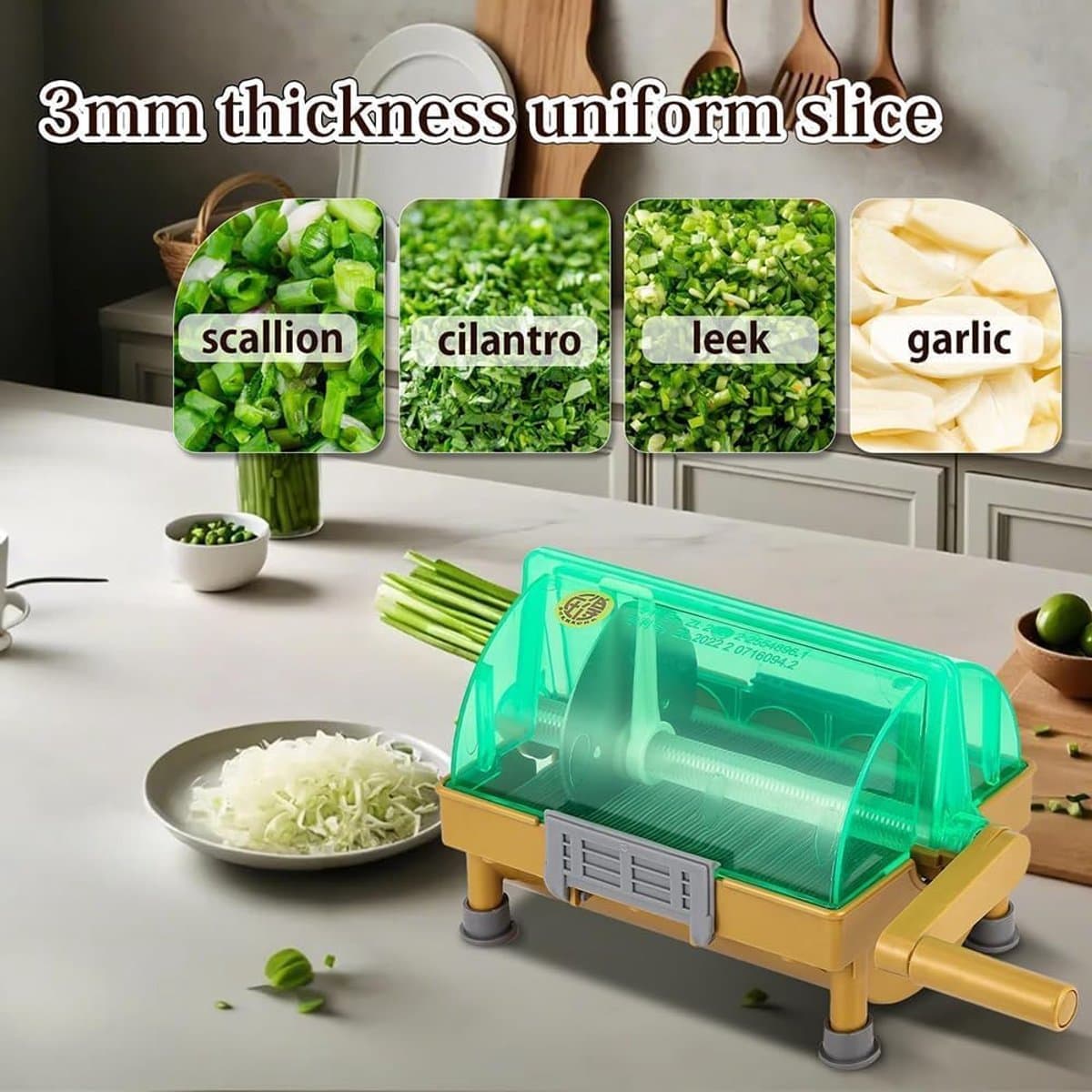 Groentehakselaar - Keuken Snijder - Snel Ingrediënten Snijden - Hoge Capaciteit - 750g Per Keer - Zilver — afbeelding 1
