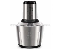 Elektrische Hakmolen – 3 Liter – 1000W – Food Chopper voor Groenten, Fruit en Vlees – RVS en ABS – Zilver
