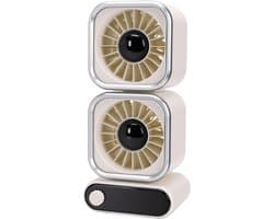 Tafelventilator Dubbele Kop - Bureauventilator Stille Ventilator - Persoonlijke Verkoeling - 100 Snelheden Instelbaar - 4000 mAh Batterij - Beige