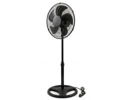 Summer Enjoy Statiefventilator - Staande Ventilator - Ø 40 cm - 3 Snelheden - In Hoogte Verstelbaar & Zwenkbaar - 45W - Zwart