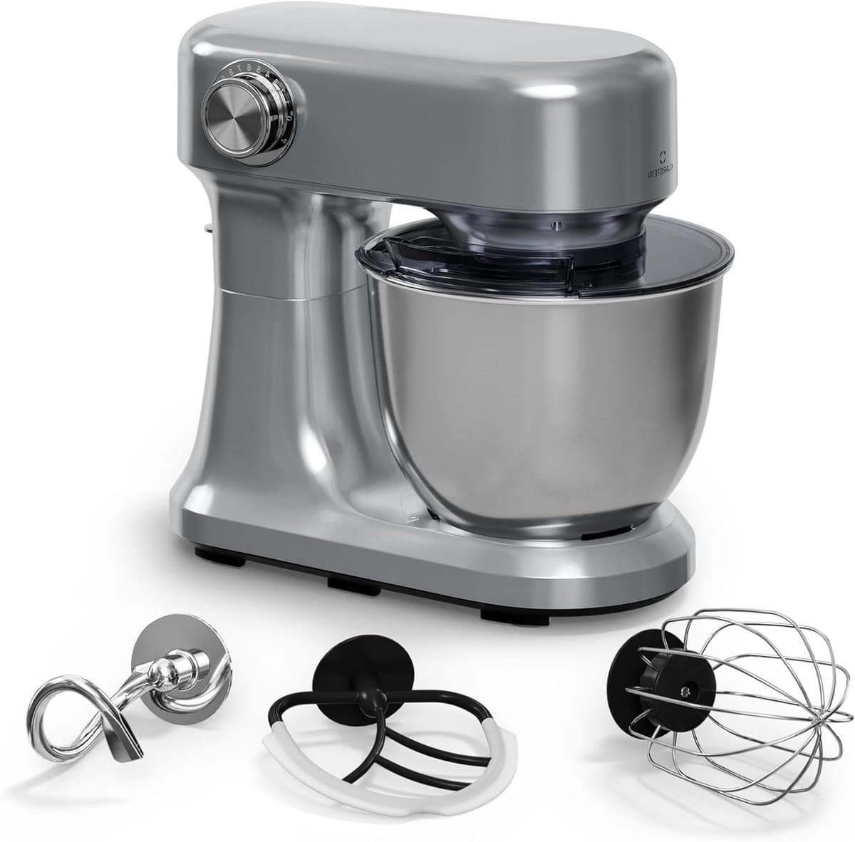 Staande Mixer - Keukenmachine Bakken - Zelf Bakken - Planetaire Mengbeweging - 5 Liter Kom - Zilver — afbeelding 1
