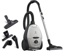 Stofzuiger met zak - Cilinderstofzuiger - Efficiënt schoonmaken - Extra stil 57 dB - 35 Liter inhoud - Grijs