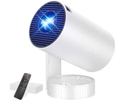Beamer met WiFi 6 en Bluetooth 5.4, draagbare overheadprojector, mini-projector, ondersteunt 4K 1080p, automatische keystone, rotatie 270°, compatibel met HDMI/tv-stick/laptop