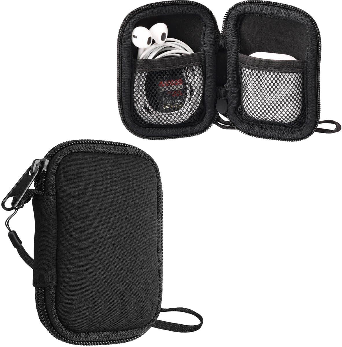kwmobile hoesje voor draadloze oordopjes - Compatibel met in-ear Headphones - 6 x 9 cm - Beschermhoesje van neopreen — afbeelding 1