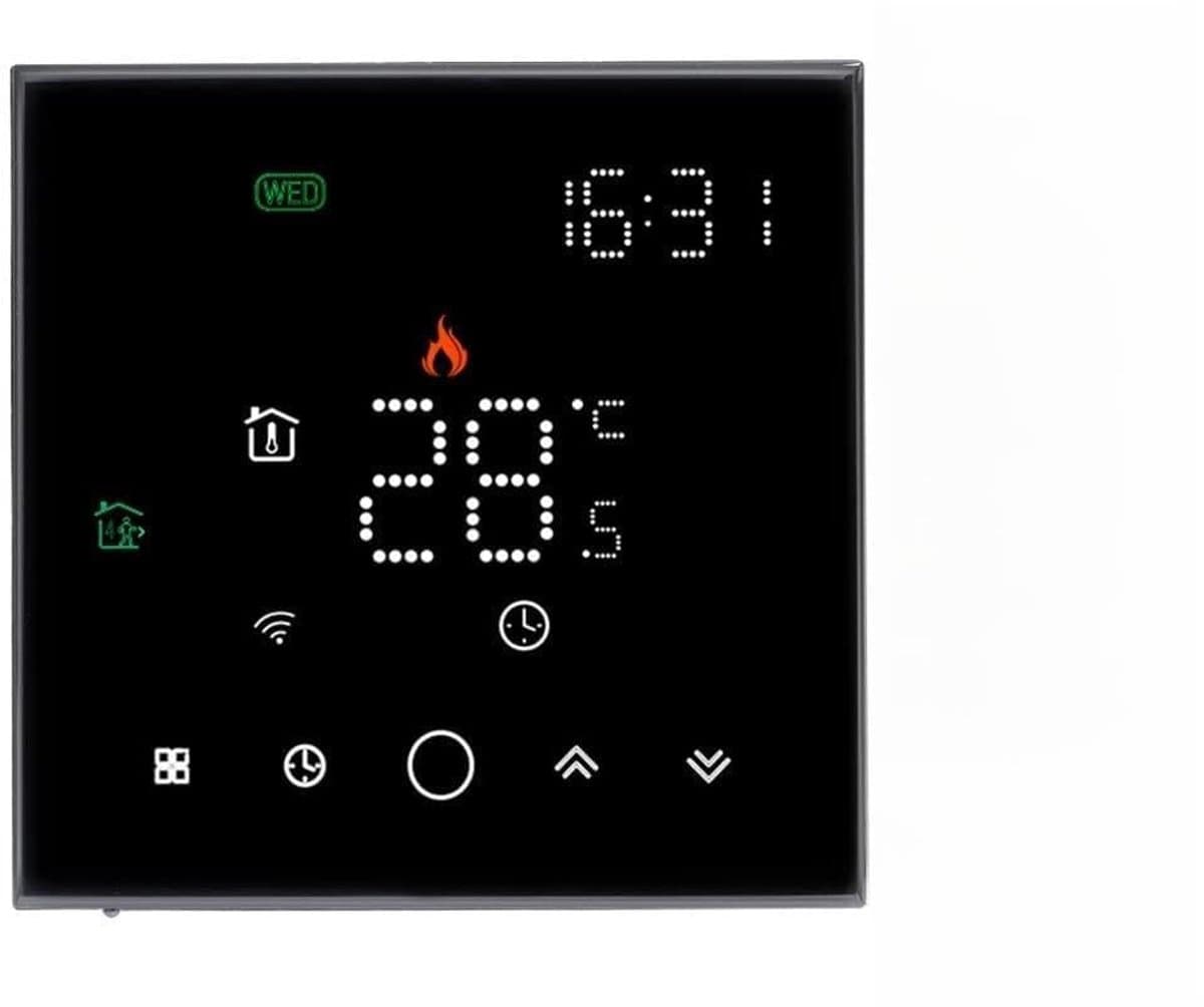 Digitale Thermostaat - Slimme Regelaar - Verwarming Instellen - Wifi App Bediening - LCD Display - Zwart — afbeelding 1