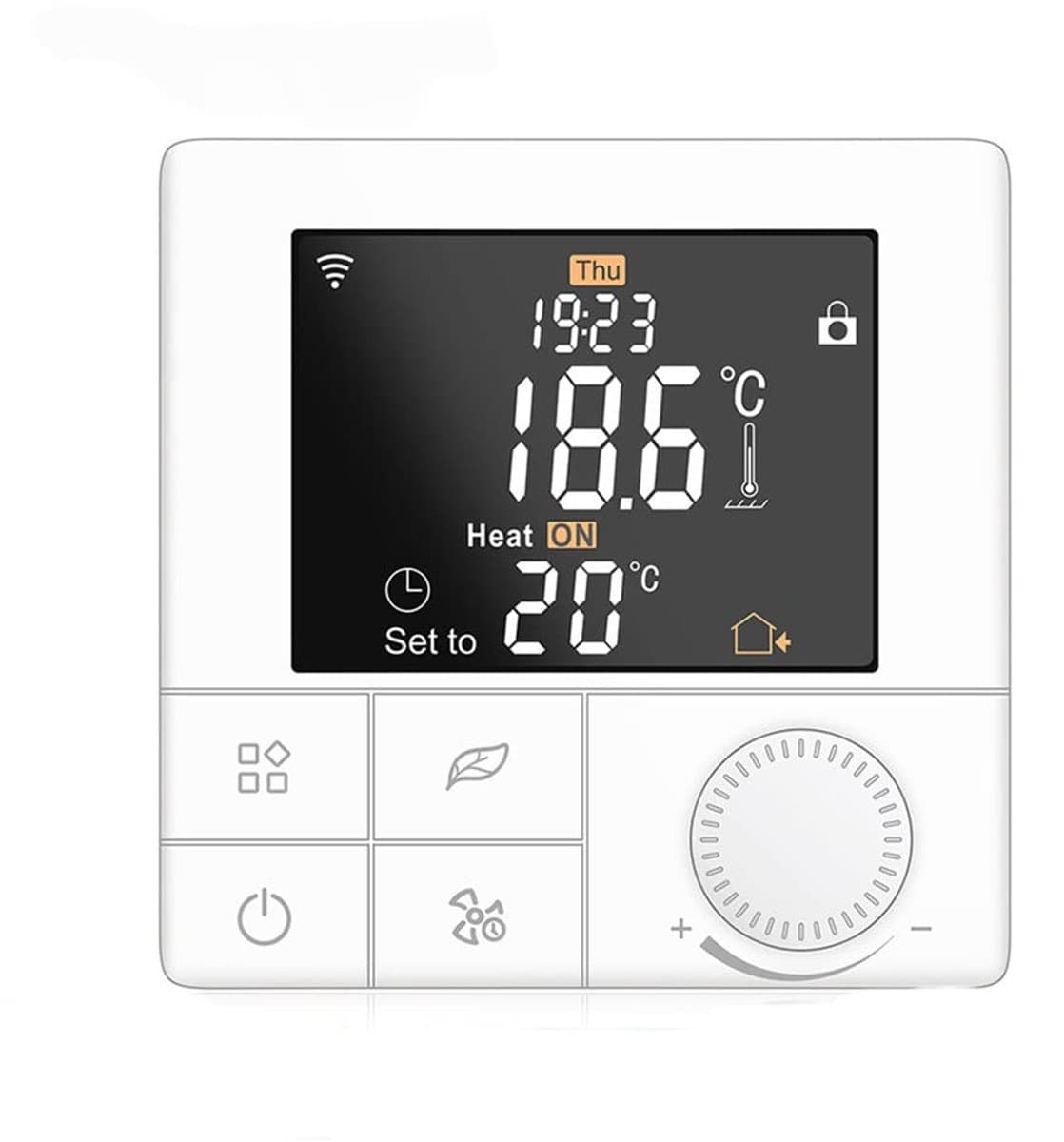 Slimme Thermostaat - Temperatuurregelaar - Vloerverwarming - Programmeerbaar - 86x86mm - Wit — afbeelding 1