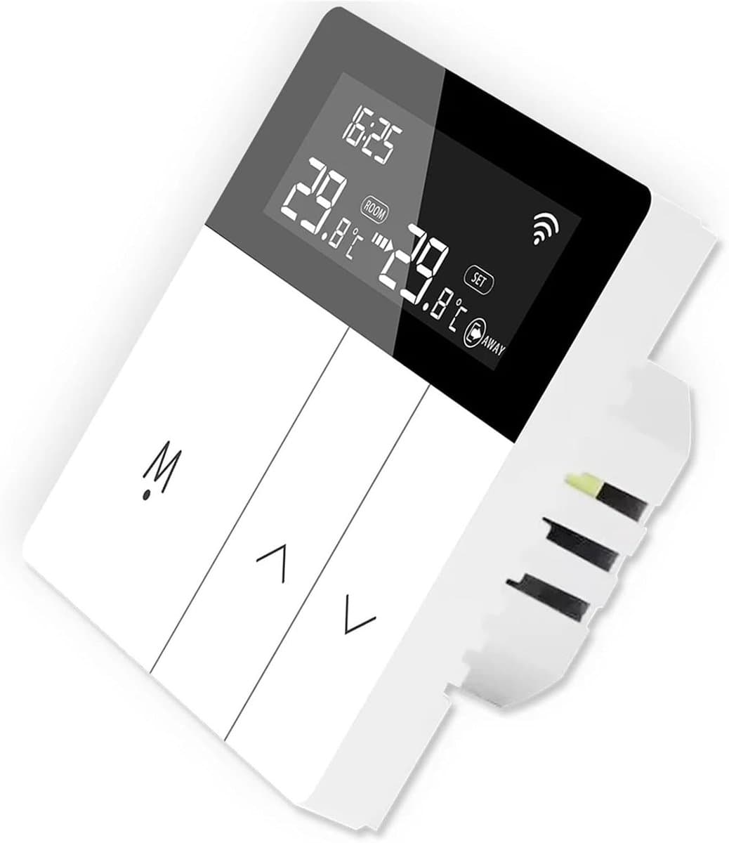 Intelligente Thermostaat - Digitale Regelaar - Vloerverwarming Instellen - Met Externe Sensor - 16A - Wit — afbeelding 1