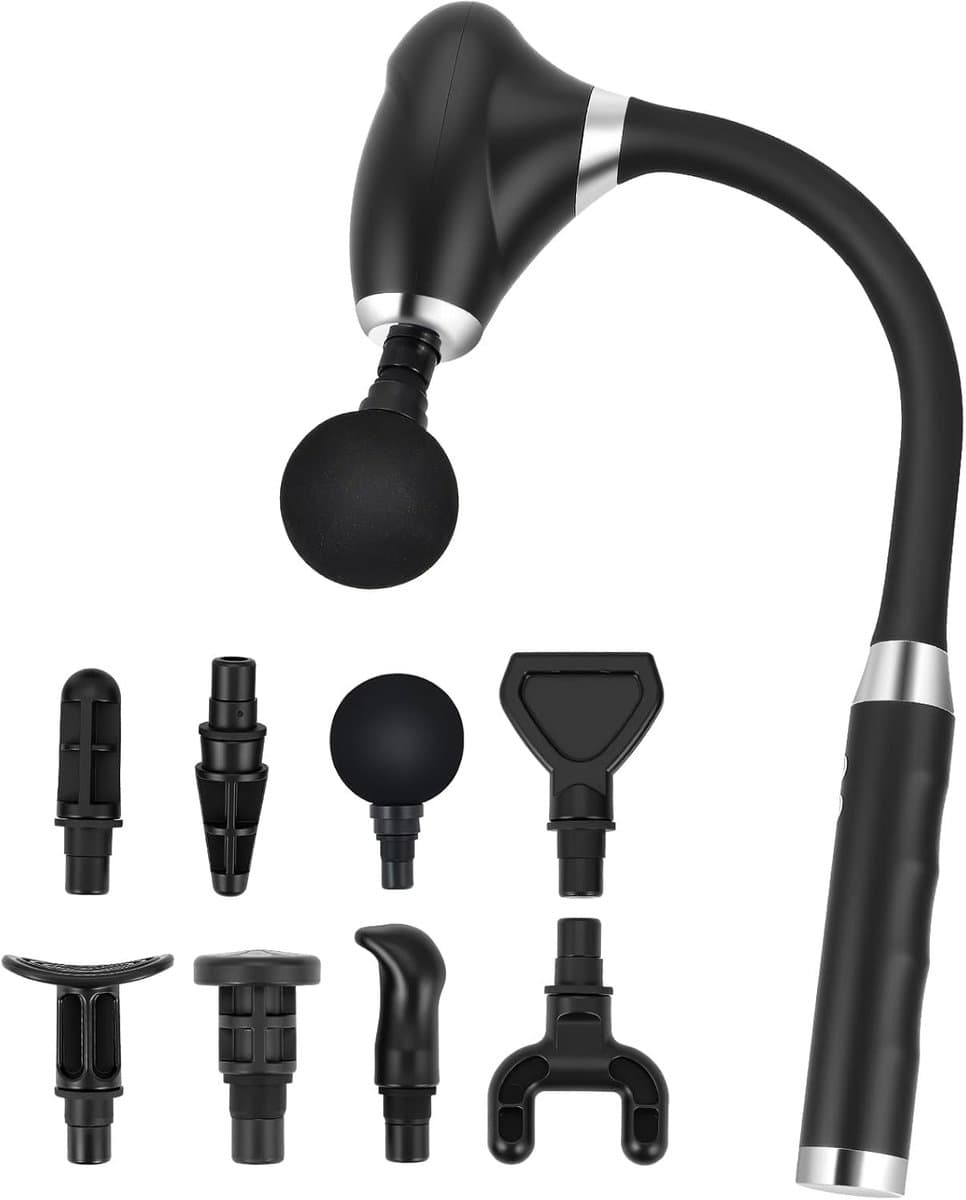 Massagepistool - Kunststof - 8 Afneembare Koppen - 5 Snelheden - Voor Spierherstel — afbeelding 1