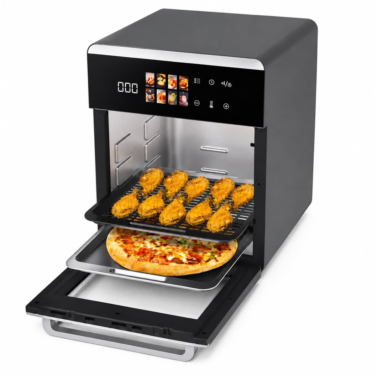 VidaStore Airfryer ovencombinatie - Airfryer - Airfryer oven - Oven - Twee baklagen - 8 programma's - 20 liter - Compact 30x35x39 — afbeelding 1